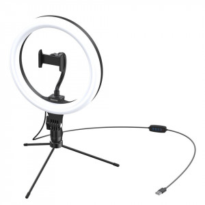Trepied Baseus Livestream holder-table, cu lumina inel 10'' (negru)
