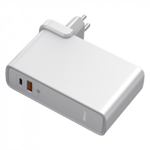 Incarcator GaN + powerbank 10000mAh 2in1 Baseus Power Station, USB + USB-C, QC 3.0, PPS, PD 3.0, 5A, 45W (alb)
