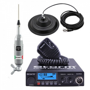 Promotie statie radio CB Storm Matrix + antena CB Avanti Nova + baza magnetica 145 DV