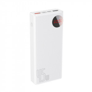 Powerbank 20000mAh cu display Baseus Mulight 2x USB, QC 3.0, PD, 45W (alb)