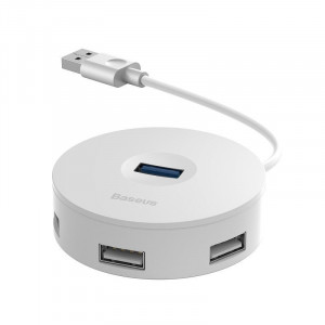Hub 4in1 USB la USB 3.0 + 3x USB 2.0 Baseus 15cm (alb)