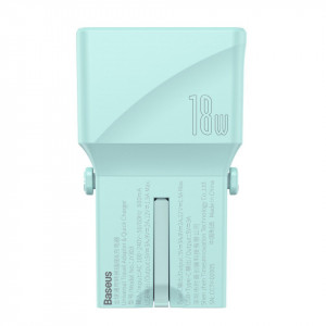 Incarcator universal de retea Baseus, QC 3.0, PD, USB + USB-C, 100-240V, 18W, EU/US/UK/AU (albastru)