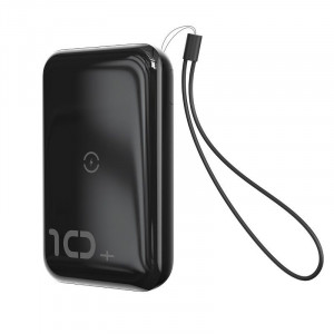 Powerbank Baseus Mini S cu incarcare wireless, 10000mAh, 18W, USB (negru)