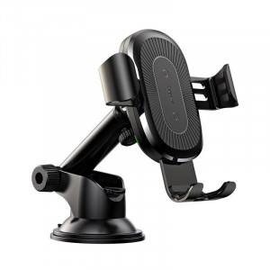 Suport telefon auto gravitational Baseus cu incarcare wireless Qi (negru)