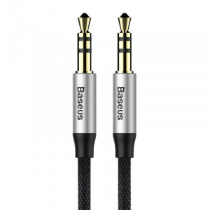 Cablu audio mini jack 3,5mm AUX Baseus Yiven 0,5m (negru-argintiu)