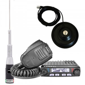 Promotie statie radio CB Avanti Supremo + antena CB Avanti Hermes + baza magnetica 145PL