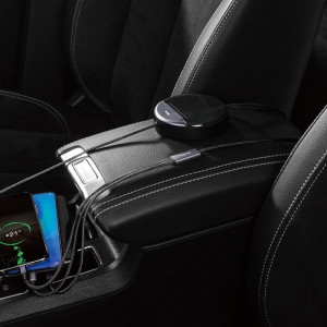 Statie incarcare auto Baseus Car Sharing (2x USB + USB-C) cu cablu USB 3in1 (micro/Lightning/USB-C) (negru)