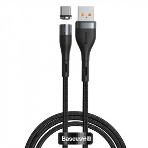 Cablu magnetic USB - USB-C Baseus Zinc 3A 1m (negru)