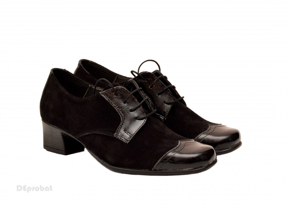 Dew accept blade Pantofi dama eleganti negri din piele naturala cu toc 4 cm cod P139N