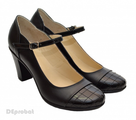 Pantofi dama piele naturala negri cod P13 - Made in Romania