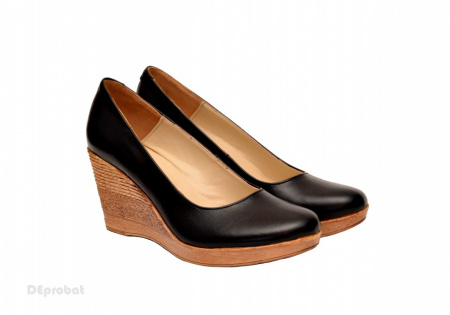 Pantofi negri dama eleganti - casual din piele naturala cod P162