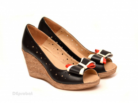 Pantofi negri dama eleganti - casual din piele naturala cod P193