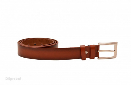 Curea piele naturala casual-eleganta maro patinat (latime 3,7 cm) - Curea maro patinat C80