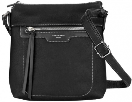 Geanta unisex 6101-2BLACK - 25 x 24 cm - Borseta neagra David Jones