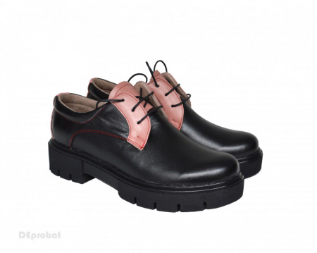 Pantofi dama negri lucrati manual din piele naturala cod P200