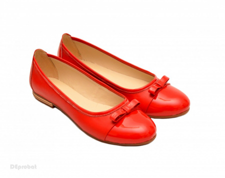 Balerini dama rosii din piele naturala cod B19