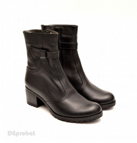Ghete dama casual-elegante negre din piele naturala cod G20