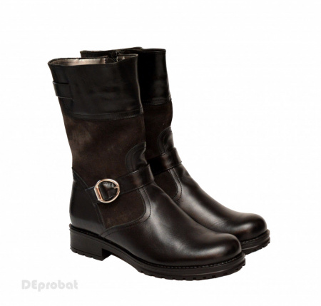 Ghete negre dama casual-elegante din piele naturala cod G46