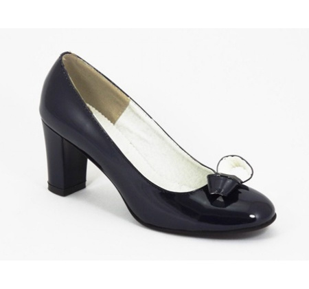 Pantofi dama bleumarin lacuiti din piele naturala cod P333