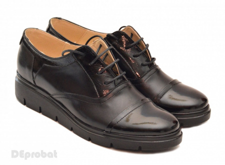 Pantofi dama negri casual-eleganti din piele naturala cod P32