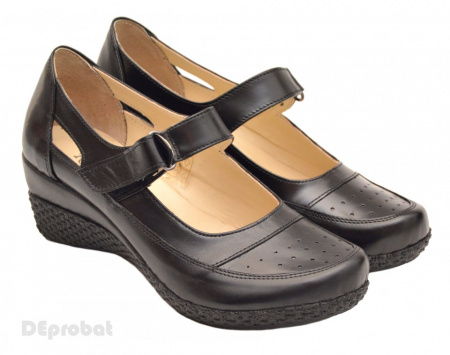 Pantofi dama piele naturala negri cu platforma cod P15 - Made in Romania