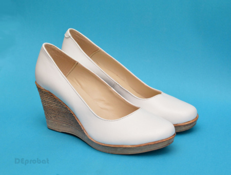 Pantofi albi dama eleganti - casual din piele naturala cod P162ALB