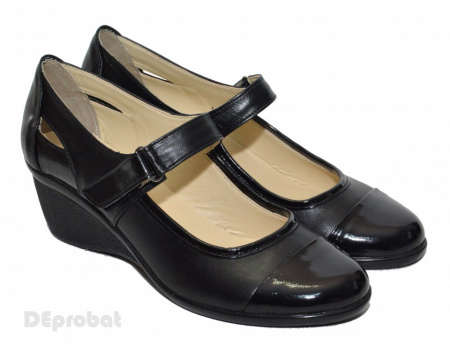 Pantofi dama negri din piele naturala cod P30
