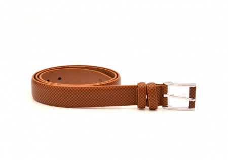 Curea piele naturala casual-eleganta maro deschis (latime 3,3 cm) - Curea maro piele C55MD