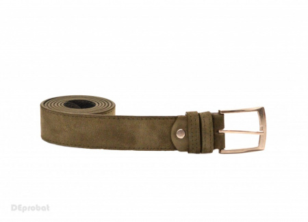 Curea piele naturala intoarsa Khaki (latime 3,5 cm) - Made in Romania C49