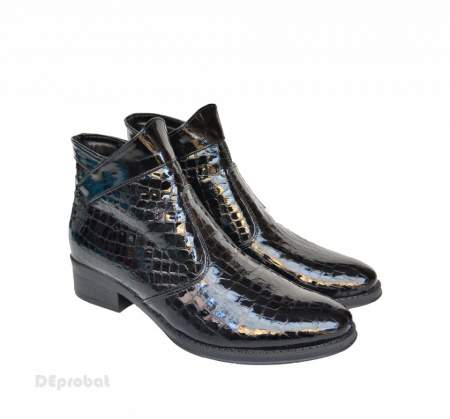 Ghete dama negre din piele naturala cod G348