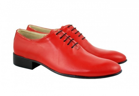 Pantofi barbatesti rosii piele naturala casual-eleganti cod P65R - Editie de LUX