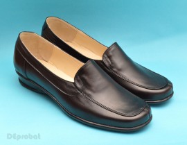 Pantofi dama piele naturala negri cu elastic cod P55 - Made in Romania