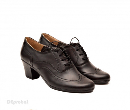 Pantofi negri dama casual-eleganti din piele naturala cod P129