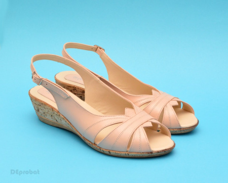 Sandale dama casual - elegante bej din piele naturala cod S18