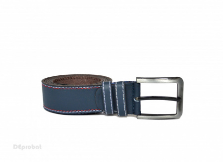 Curea piele naturala Bleumarin cu cusaturi (latime 3,7 cm) - cod C146