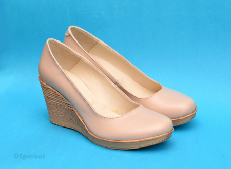 Pantofi bej dama eleganti - casual din piele naturala cod P162BEJ