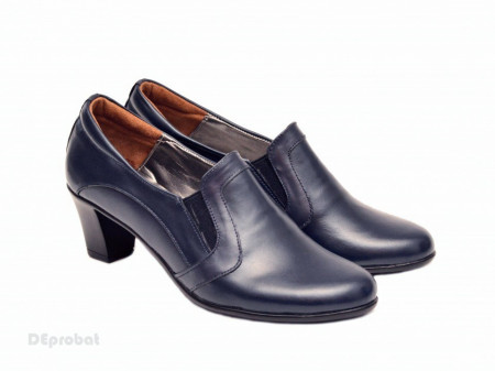 Pantofi dama eleganti bleumarin din piele naturala cod P138 - LICHIDARE STOC 36, 37