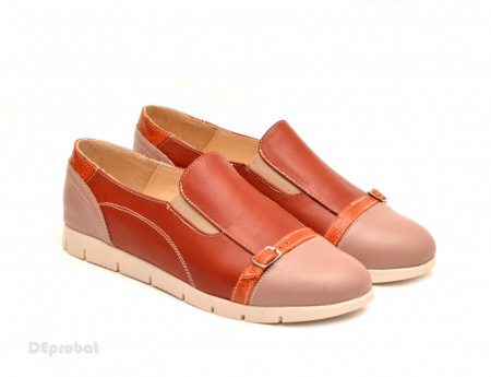 Pantofi dama sport-casual din piele naturala cu elastic cod P108