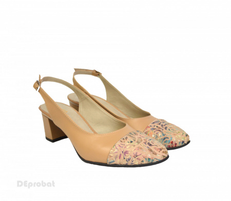 Sandale dama din piele naturala toc aplicat 5 cm cod S337