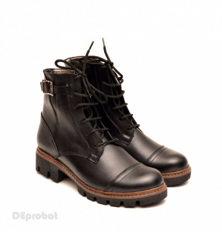 Ghete negre dama casual-elegante din piele naturala cod G39