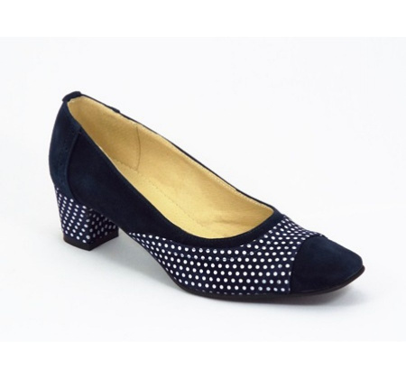 Pantofi eleganti dama bleumarin din piele naturala velur cod P321