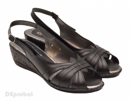 Sandale dama negre din piele naturala cod S22