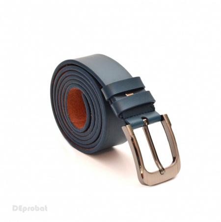 Curea piele naturala casual-eleganta bleumarin (latime 3,5 cm) - Curea bleumarin piele C37BL