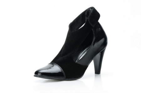 Pantofi dama eleganti din piele naturala negri cod P305