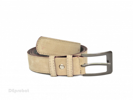 Curea piele naturala intoarsa bej (latime 3,3 cm) - Made in Romania C149