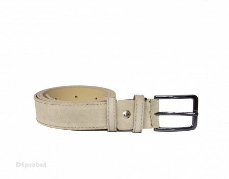 Curea piele naturala intoarsa bej nude (latime 3,5 cm) - Made in Romania C142