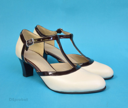 Pantofi dama albi eleganti din piele naturala cod P361