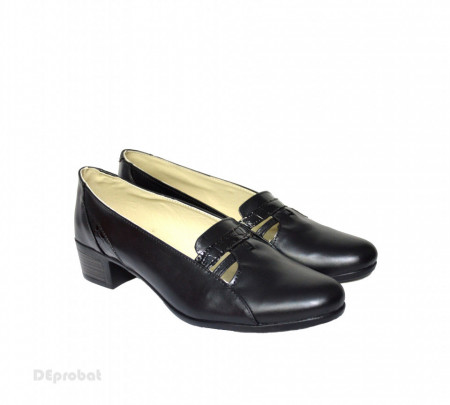Pantofi dama negri eleganti din piele naturala cod P602