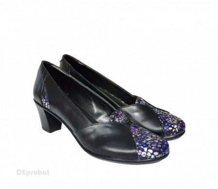 Pantofi dama negri eleganti din piele naturala cod P610