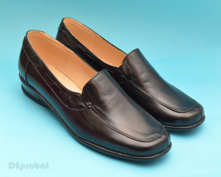Pantofi dama piele naturala negri cu elastic cod P56 - Made in Romania
